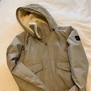 Columbia Women’s Thermal Coil Sherpa-Lined Hooded Jacket Gray Size S